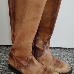 Brown Leather Knee-High Boots